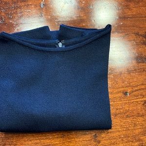 St John navy blue a-line dress